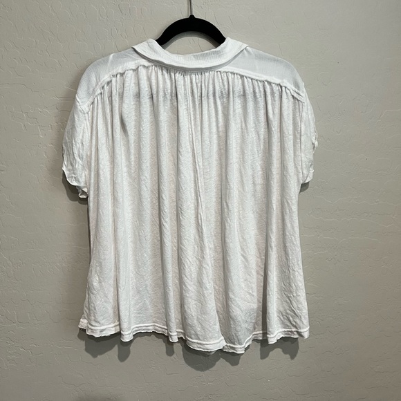 Free People Low Down Henley Top in Ivory, Size Small - Picture 4 of 6